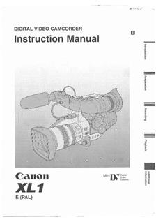 Canon XL 1 manual. Camera Instructions.